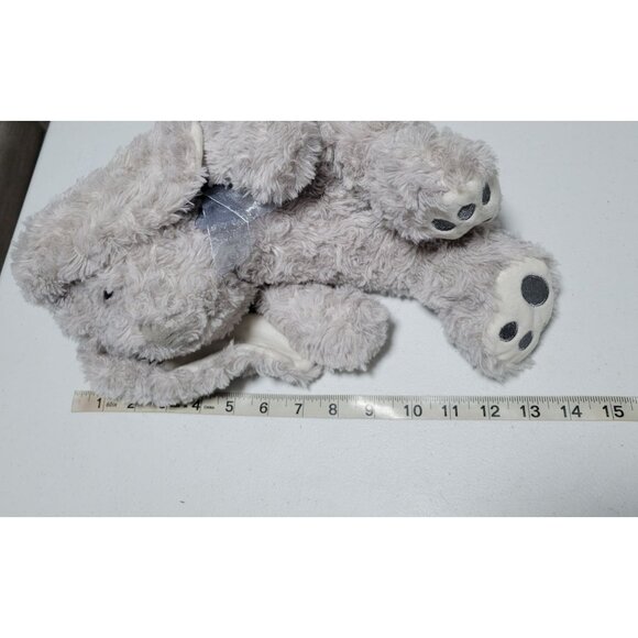 Hugfun Rabbit 13 inch Plush Easter Bunny Purple Bow Gray Stuffed Animal Toy - Picture 5 of 5